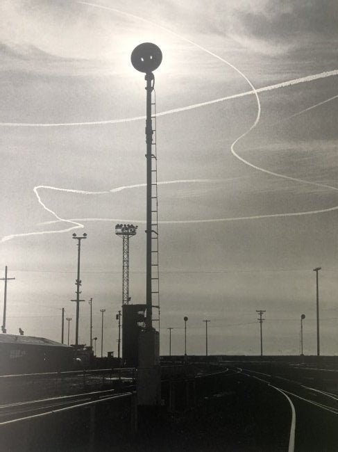 Ansel Adams - Rails and Jet Trails, California c.1953 - FineArt Vendor