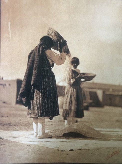 Edward Curtis - Drying Wheat, 1905 - FineArt Vendor