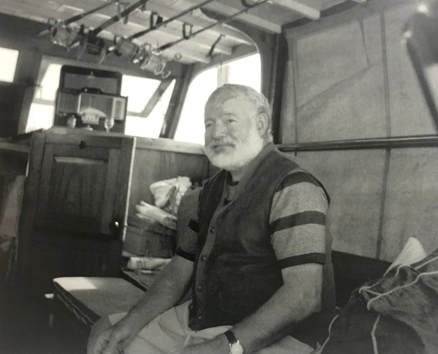 Ernest Hemingway (Inside the Pilar) print in colors - FineArt Vendor