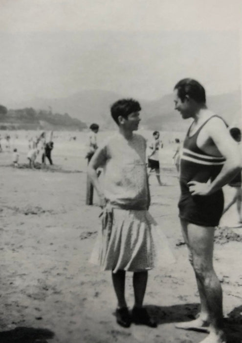 Ernest Hemingway (On the Beach at San Sebastian) Print in Colors - FineArt Vendor