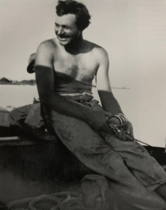 Ernest Hemingway (Out on the Docks) print in colors - FineArt Vendor