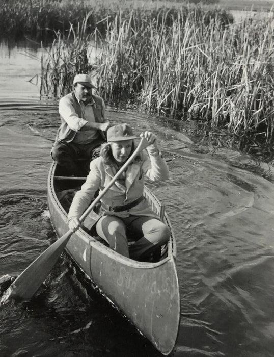 Ernest Hemingway (Paddling Silver Creek with Martha) print in colors - FineArt Vendor