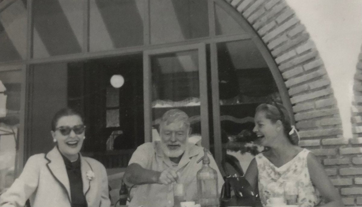 Ernest Hemingway (With Lauren Bacall and Nancy Hayward, 1959) print in colors - FineArt Vendor