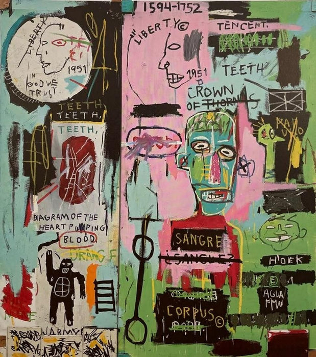 Jean Michel Basquiat - In Italian, 1983
