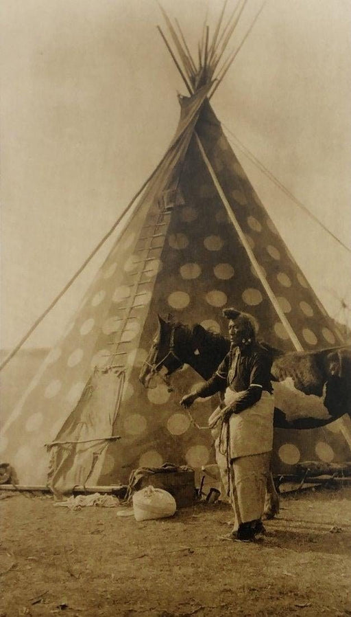 Edward Curtis - Blackfoot Indian holding a horse, 1927 - FineArt Vendor