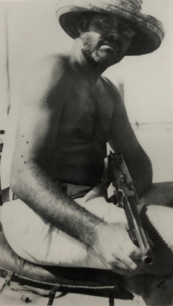 Ernest Hemingway (And New Tommy Gun) print in colors - FineArt Vendor