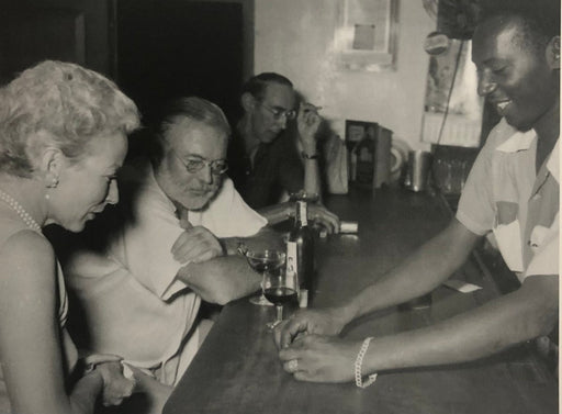 Ernest Hemingway (At Havana Bodega with Mary) print in colors - FineArt Vendor