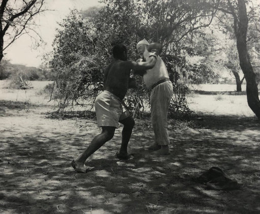 Ernest Hemingway (Boxing in Camp) print in colors - FineArt Vendor