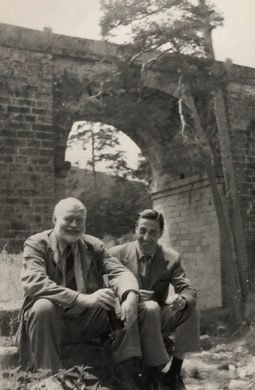 Ernest Hemingway (Near Burgos, Spain, with Adamo Simon) print in colors - FineArt Vendor