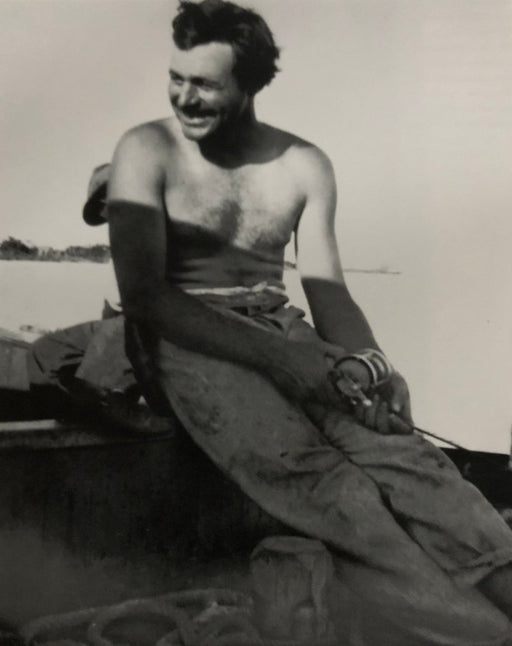 Ernest Hemingway (Out on the Docks) print in colors - FineArt Vendor