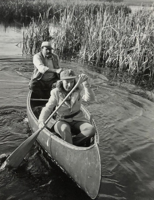 Ernest Hemingway (Paddling Silver Creek with Martha) print in colors - FineArt Vendor