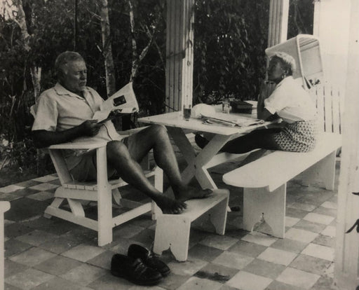 Ernest Hemingway (Under the Pergola) print in colors - FineArt Vendor
