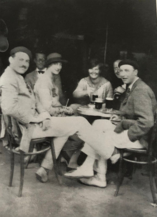 Ernest Hemingway (With Francis at Cafe) print in colors - FineArt Vendor